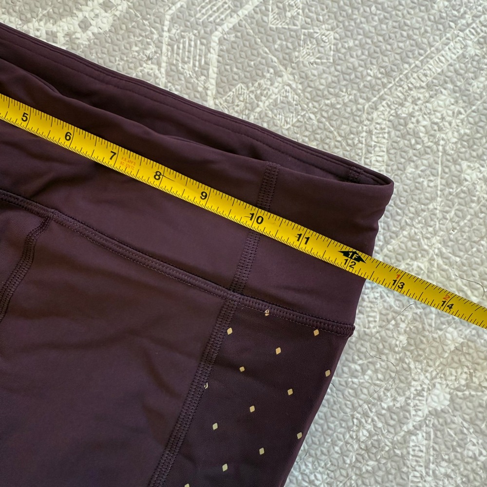 Lululemon Speed Tight‎ Leggings Burgundy Reflective Scalloped Hem Size 4 - Picture 6 of 7